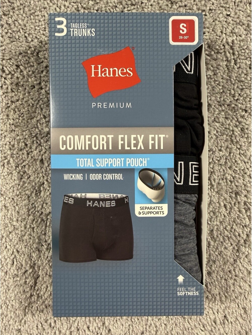NWT Hanes Comfort Flex Fit Total Support Pouch Tagless Boxer Briefs - Men's S